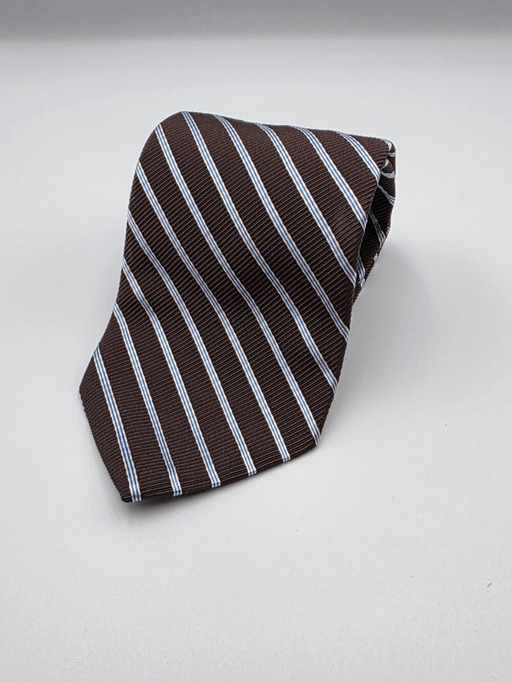 Brooks Brothers Makers Silk Blend Tie Brown Striped 58